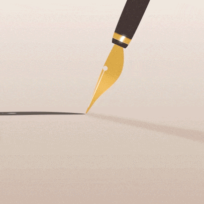 Animation of a pen living a trail of ink on paper. A crack in the paper opens, revealing a whale jumping in the sky,