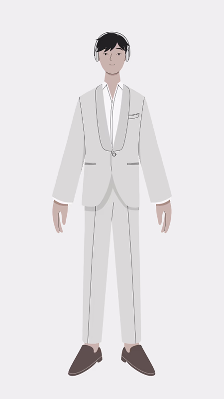 Character design of Haruki.